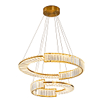 Светодиодная двухъярусная кольцевая люстра из хрусталя и стали и с пультом для регулировки света Maude Crystal Light варинант исполнения - 1 | Loft Concept в Костроме