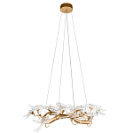 Люстра подвесная с прозрачными стеклянными птичками на ветвях Диаметр 80 см Serip Voa варинант исполнения - 2 | Loft Concept в Костроме