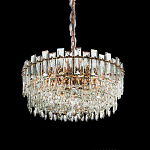 Круглая люстра с хрустальными подвесками на золотистом каркасе Gorgeous Crystal Light варинант исполнения - 6 | Loft Concept в Костроме