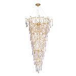 Люстра подвесная в форме перевернутой пирамиды с металлическими ветвями и прозрачными стеклянными подвесками Droplet Chandelier варинант исполнения - 2 | Loft Concept в Костроме