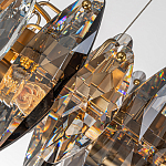 Люстра подвесная круглая с овальными подвесками из стекла дымчатого цвета Harlow Crystal Round варинант исполнения - 1 | Loft Concept в Костроме