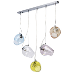 Люстра линейная с 5-ю разноцветными стеклянными плафонами Kaleido варинант исполнения - 2 | Loft Concept в Костроме