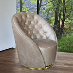 Кресло вращающееся велюровое кремовое Rotation варинант исполнения - 4 | Loft Concept в Костроме