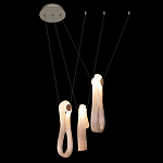 Подвесной светильник белого цвета с 3-мя изогнутыми плафонами Flow Loop варинант исполнения - 5 | Loft Concept в Костроме