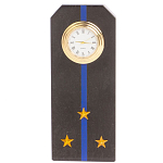 Часы погон подарочные настольные Авиация ВМФ из натурального камня Змеевик Military Clock варинант исполнения - 4 | Loft Concept в Костроме