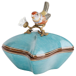 Фарфоровая шкатулка с птицей Eden Garden Blue варинант исполнения - 1 | Loft Concept в Костроме