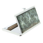 Визитница карманная металлическая с накладкой из натурального камня Серафинит Stone Business Card Holders  варинант исполнения - 2 | Loft Concept в Костроме