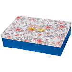 Чайный набор из фарфора синий на 6 персон 12 предметов Flower Porcelain Collection варинант исполнения - 3 | Loft Concept в Костроме