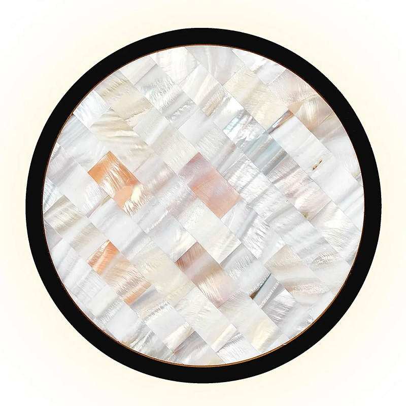 Бра в форме диска с перламутровыми прямоугольниками из морской ракушки Touch of Marine Charm Золотой Черный в Костроме | Loft Concept 