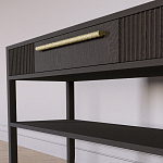 Дизайнерская Консоль с полкой и ящиком Primo Темный орех варинант исполнения - 4 | Loft Concept в Костроме