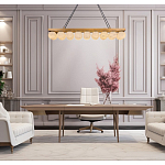 Люстра линейная прямоугольная с сферическими плафонами Phased Spheres варинант исполнения - 4 | Loft Concept в Костроме