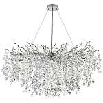 Линейная люстра с хрустальными подвесками на металлических ветках Fairytree Light Silver Linear Chandelier 18 варинант исполнения - 2 | Loft Concept в Костроме