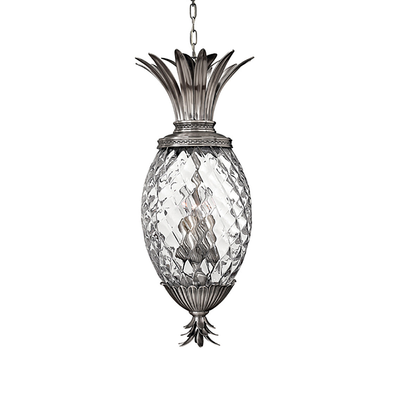  Подвесной светильник в форме ананаса с граненым стеклянным плафоном Hinkley Никель Прозрачное Стекло в Костроме | Loft Concept 