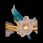 Люстра круглая на золотом каркасе с птичками и цветочным декором Miscellaneous herbs варинант исполнения - 7 | Loft Concept в Костроме