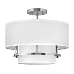 Потолочный светильник с двухслойным белым текстильным абажуром Hinkley варинант исполнения - 20 | Loft Concept в Костроме