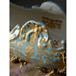 Чаша голубого цвета с оранментом и и бронзовыми фигурами леопардов Eden Garden варинант исполнения - 8 | Loft Concept в Костроме