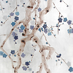 Обои ручная роспись Plum Blossom Hokusai on Tarnished Silver gilded paper варинант исполнения - 2 | Loft Concept в Костроме