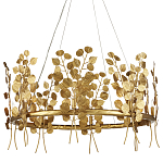 Люстра круглая золотая с декором в виде веток эвкалипта Eucalyptus Branches варинант исполнения - 1 | Loft Concept в Костроме