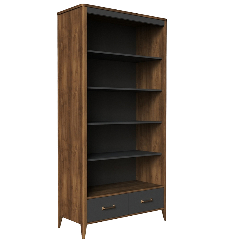 Стеллаж для книг открытый из массива бука Tasteful Furniture Антрацит Стеллаж для книг открытый из массива бука Tasteful Furniture Антрацит в Костроме | Loft Concept
