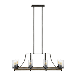 Люстра подвесная с восемью прозрачными стеклянными цилиндрическими плафонами в стиле лофт Feiss варинант исполнения - 2 | Loft Concept в Костроме
