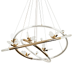 Кольцевая люстра с декором в виде бабочек Glass Butterflies Three Rings Chandelier варинант исполнения - 1 | Loft Concept в Костроме