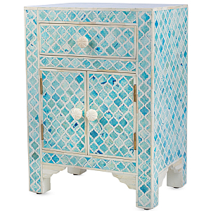 Тумба Ocean Blue Bone Inlay Bedside Cabinet 1 DRAWER