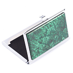 Визитница карманная металлическая с накладкой из натурального камня Малахит Stone Business Card Holders  варинант исполнения - 2 | Loft Concept в Костроме