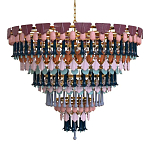 Люстра круглая с декором из разноцветных элементов в виде листьев Changing Seasons варинант исполнения - 4 | Loft Concept в Костроме