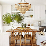 Круглая многоярусная люстра с круглыми деревянными подвесками Wooden Beads Chandelier Cream варинант исполнения - 1 | Loft Concept в Костроме