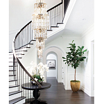 Большая многоярусная люстра с хрустальными подвесками Crystal Art Multi-tiered Gold Chandelier варинант исполнения - 2 | Loft Concept в Костроме