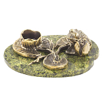 Подсвечник из бронзы и натурального камня змеевик Stone Candlestick варинант исполнения - 1 | Loft Concept в Костроме