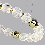 Люстра подвесная кольцевая с прозрачными рифлеными шарообразными плафонами Crystal Globule варинант исполнения - 4 | Loft Concept в Костроме