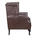 Кресло из натуральной кожи на 4-х деревянных ножках из массива бука Thomas Armchair brown варинант исполнения - 2 | Loft Concept в Костроме