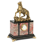Часы настольные из натурального камня с декором в виде коня Horse Stone Clock варинант исполнения - 4 | Loft Concept в Костроме