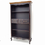 Стеллаж книжный из массива березы черного цвета с состаренным эффектом Vintage варинант исполнения - 2 | Loft Concept в Костроме