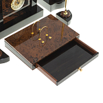 Настольный письменный набор с часами из природного камня обсидиана Royal Stone варинант исполнения - 4 | Loft Concept в Костроме