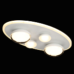 Потолочный светильник овальной формы белого цвета с 4-мя лампами Lunar Pebbles варинант исполнения - 3 | Loft Concept в Костроме