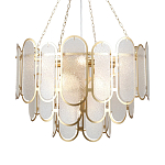 Люстра с многослойным эффектом из овальных элементов из непрозрачного стекла Conformation варинант исполнения - 1 | Loft Concept в Костроме