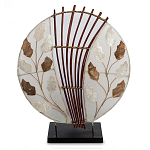 Настольная лампа из перламутра и дерева на подставке Indonesian Petal варинант исполнения - 1 | Loft Concept в Костроме