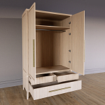 Шкаф платяной Primo с выдвижными ящиками шпон Черный дуб варинант исполнения - 4 | Loft Concept в Костроме