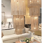 Люстра круглая трехъярусная из бахромы Milk Gradient Braided Fringe варинант исполнения - 4 | Loft Concept в Костроме