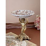 Чаша с цветочным орнаментом на ножке в виде бронзового ангела Eden Garden варинант исполнения - 5 | Loft Concept в Костроме