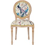 Стул из массива бука с изображением птиц и цветов Beige Green Chinoiserie Garden Chair варинант исполнения - 1 | Loft Concept в Костроме