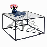 Журнальный стол черный с столешницей из прозрачного закаленного стекла Dynamics варинант исполнения - 2 | Loft Concept в Костроме