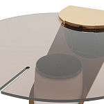 Дизайнерский журнальный стол с круглой столешницей из бронзированного стекла Honor Side Table варинант исполнения - 1 | Loft Concept в Костроме