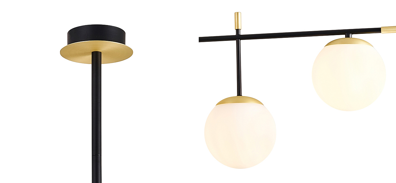 Люстра Черная с Золотом Spike Balls Hanging 9 Lamp Люстра Черная с Золотом Spike Balls Hanging 9 Lamp - Loft-Concept в Костроме