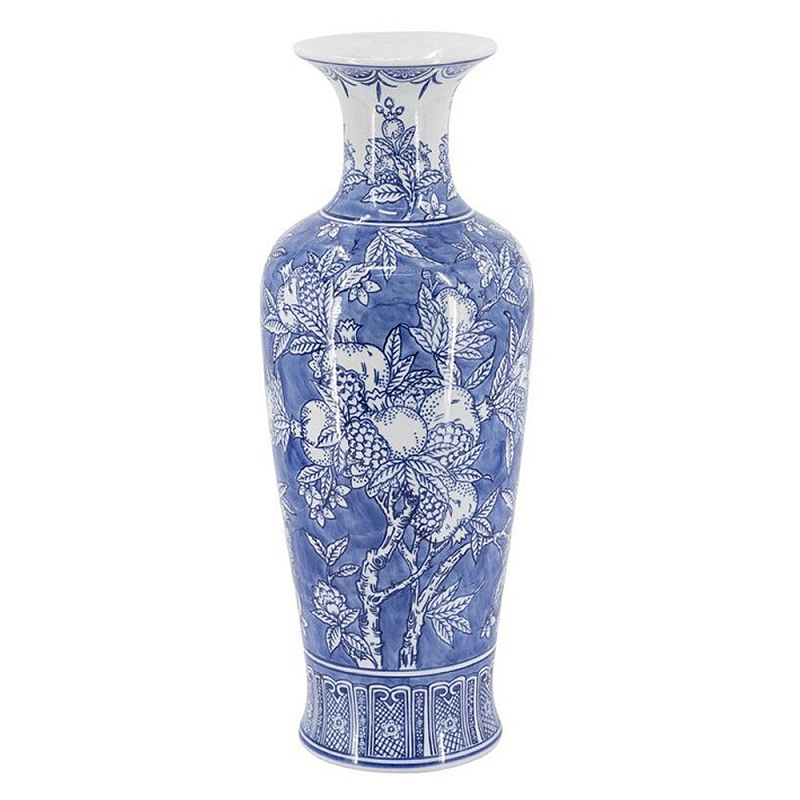 Ваза в китайском стиле Гранатовое дерево Blooming Pomegranate Голубой Белый в Костроме | Loft Concept 