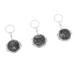 Зеркало брелок карманное двухстороннее из натурального камня Серафинит Stone Mirrors варинант исполнения - 8 | Loft Concept в Костроме