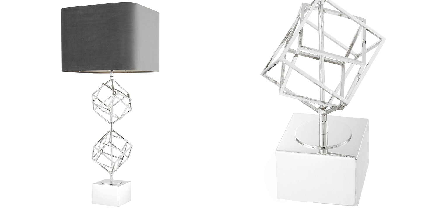 Настольная лампа Eichholtz Table Lamp Matrix Nickel Настольная лампа Eichholtz Table Lamp Matrix Nickel - Loft-Concept в Костроме