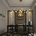 Люстра в виде золотой ветки с цветами и птичками Marvelous Garden варинант исполнения - 5 | Loft Concept в Костроме